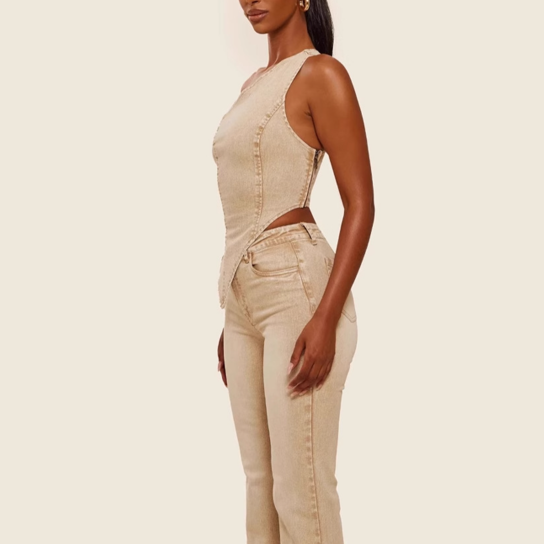 White Washed Raglan Top & Pants Set