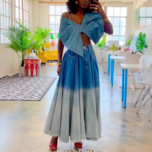 Washed Gradient Skirt