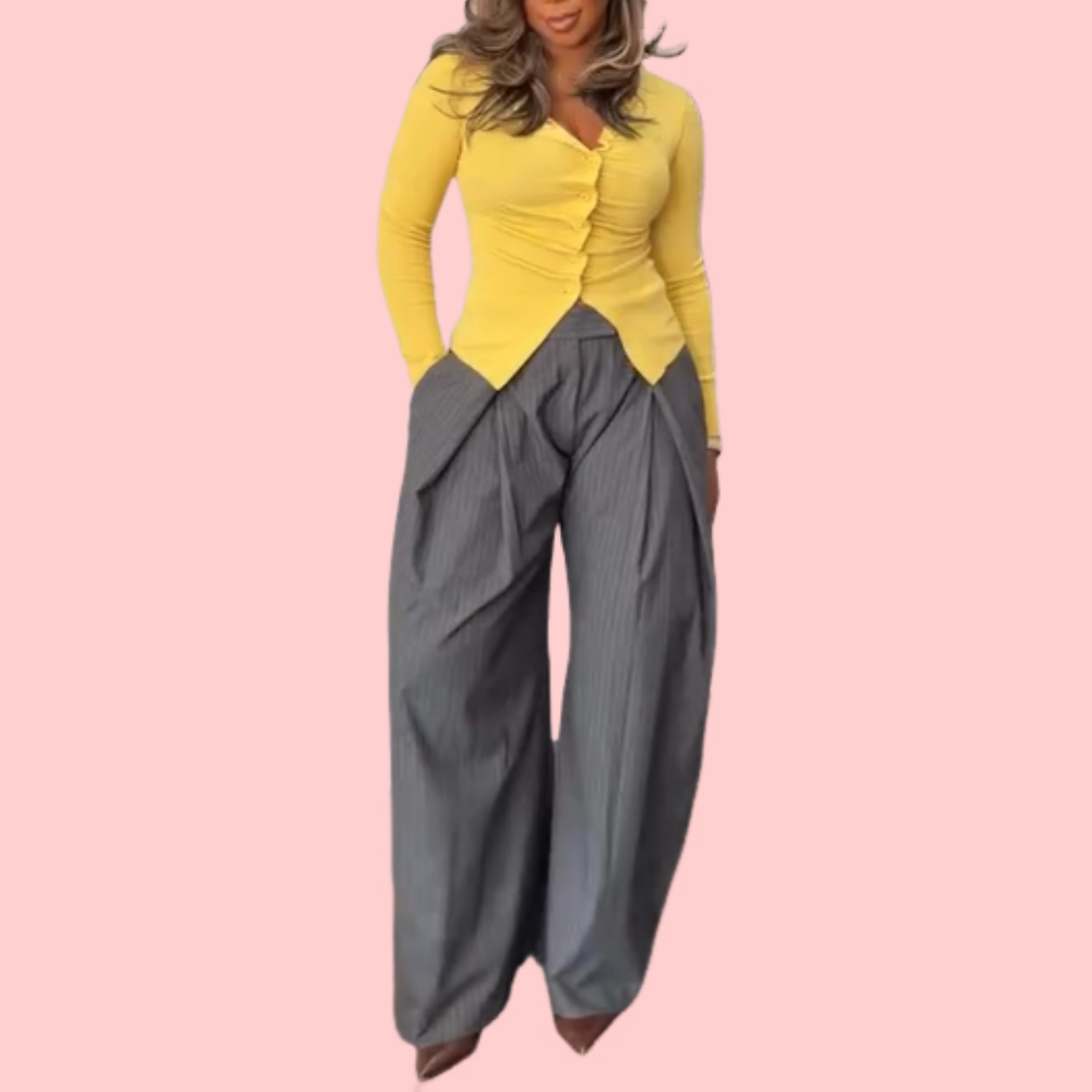 Pleated Wide-Leg Pants