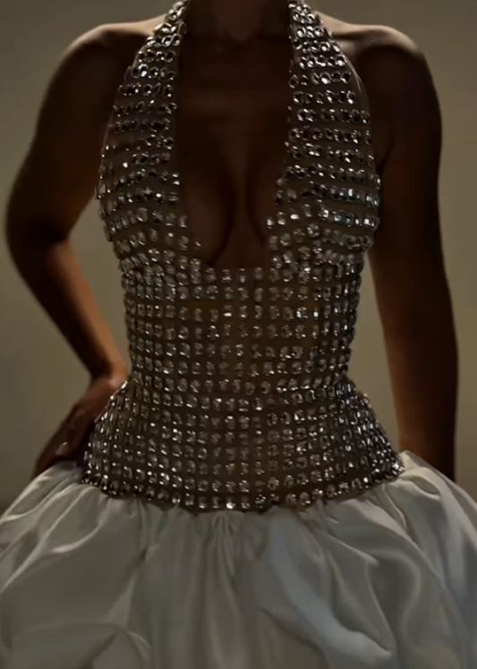 Rhinestone Sleeveless Blouse
