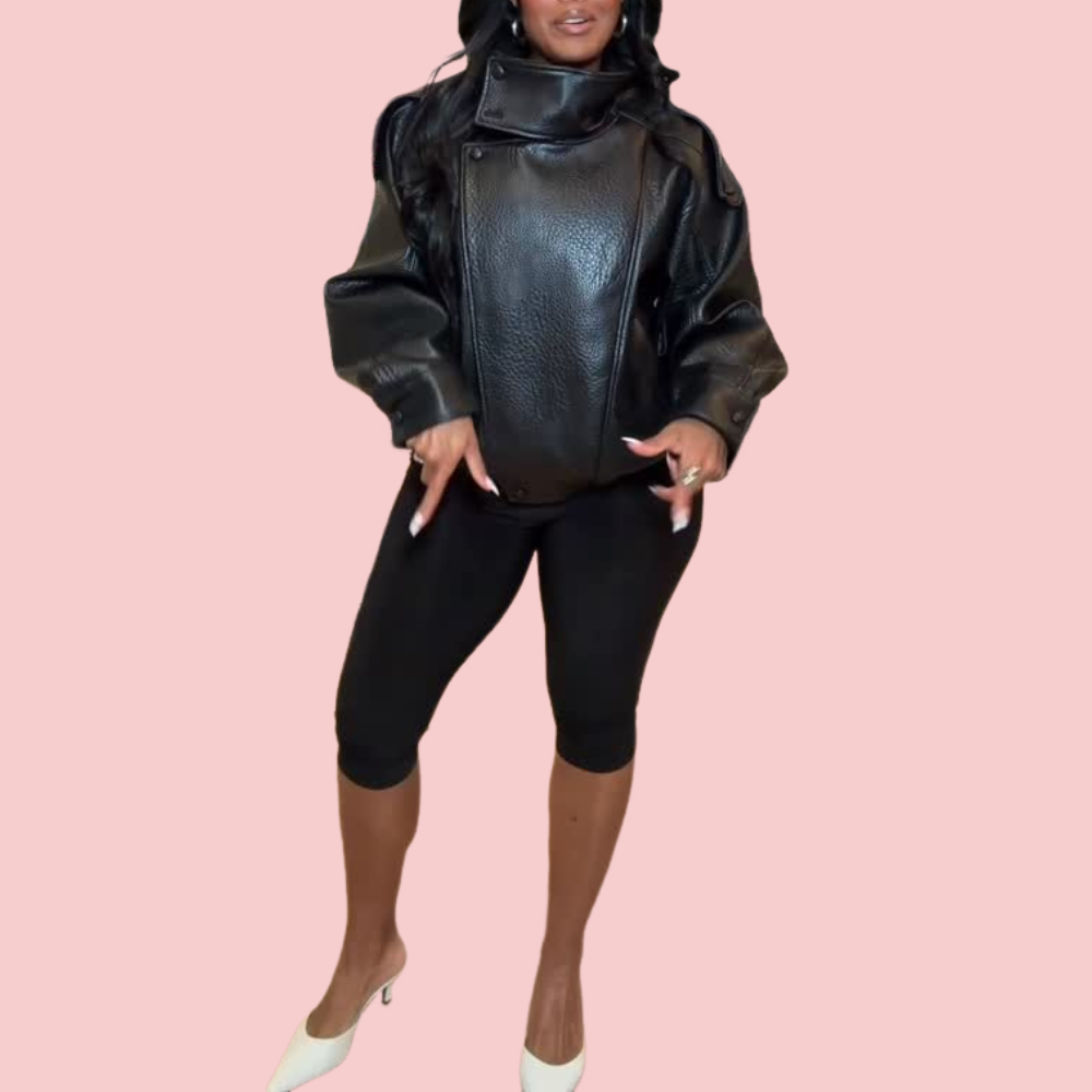 Black Stand Collar Jacket