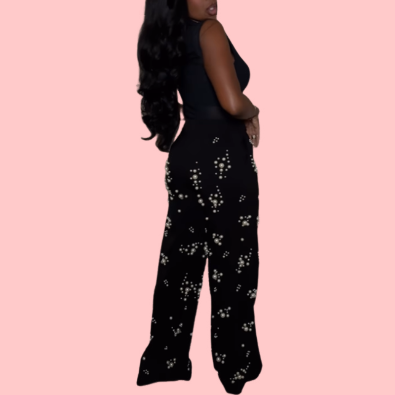 Black Pearl Embroidered Pants
