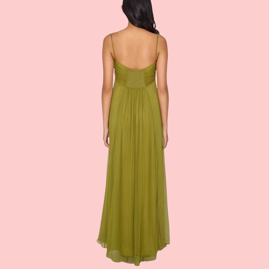 Green Halter Cutout Maxi Dress