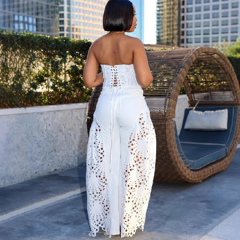 Black Cutout Sheath Top & Pants Set