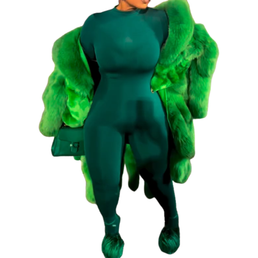 Green Fur Mott Tails Coat