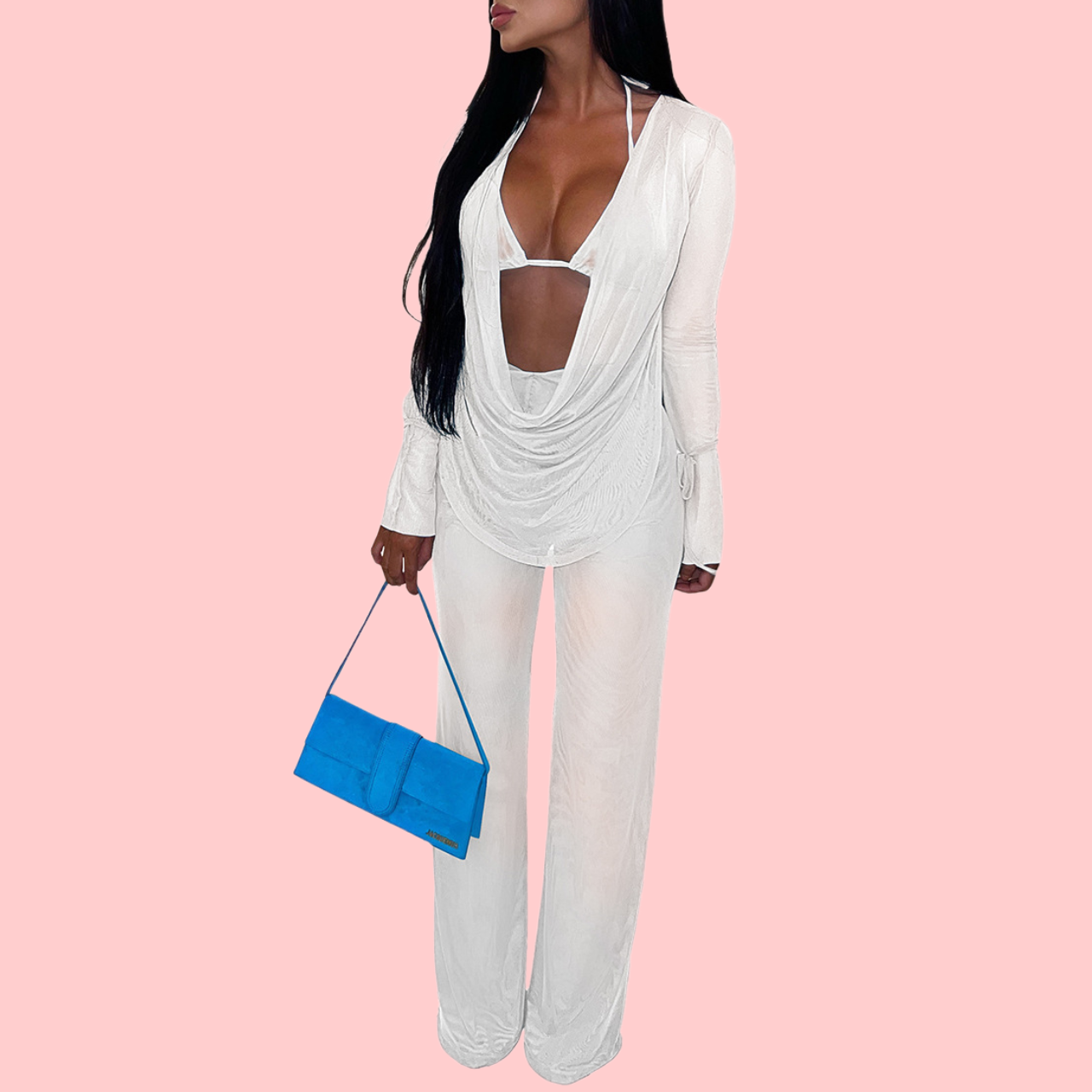 Solid Color Mesh 3-Piece Set