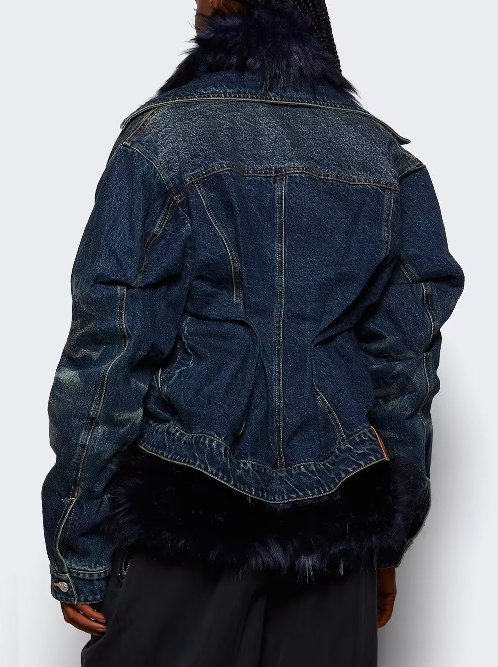 Fur Patchwork Denim Jacket