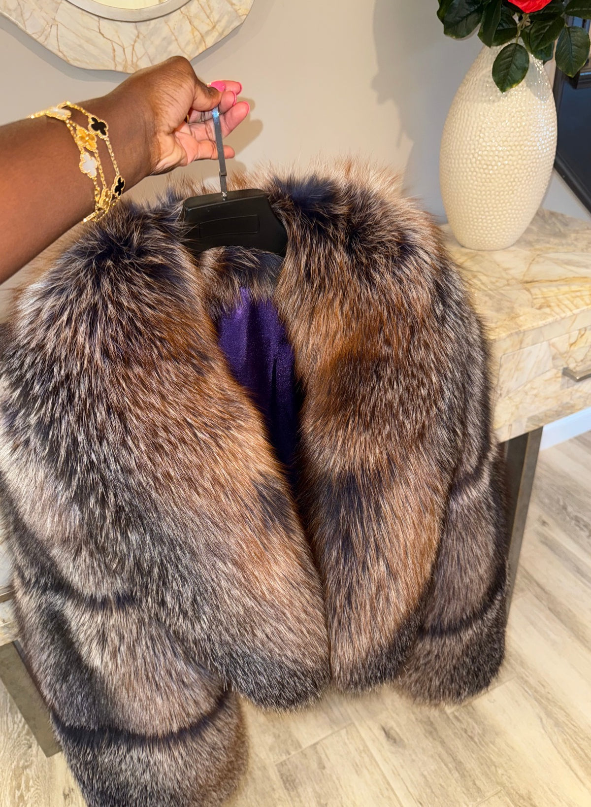 Cropped Fox Fur Jacket
