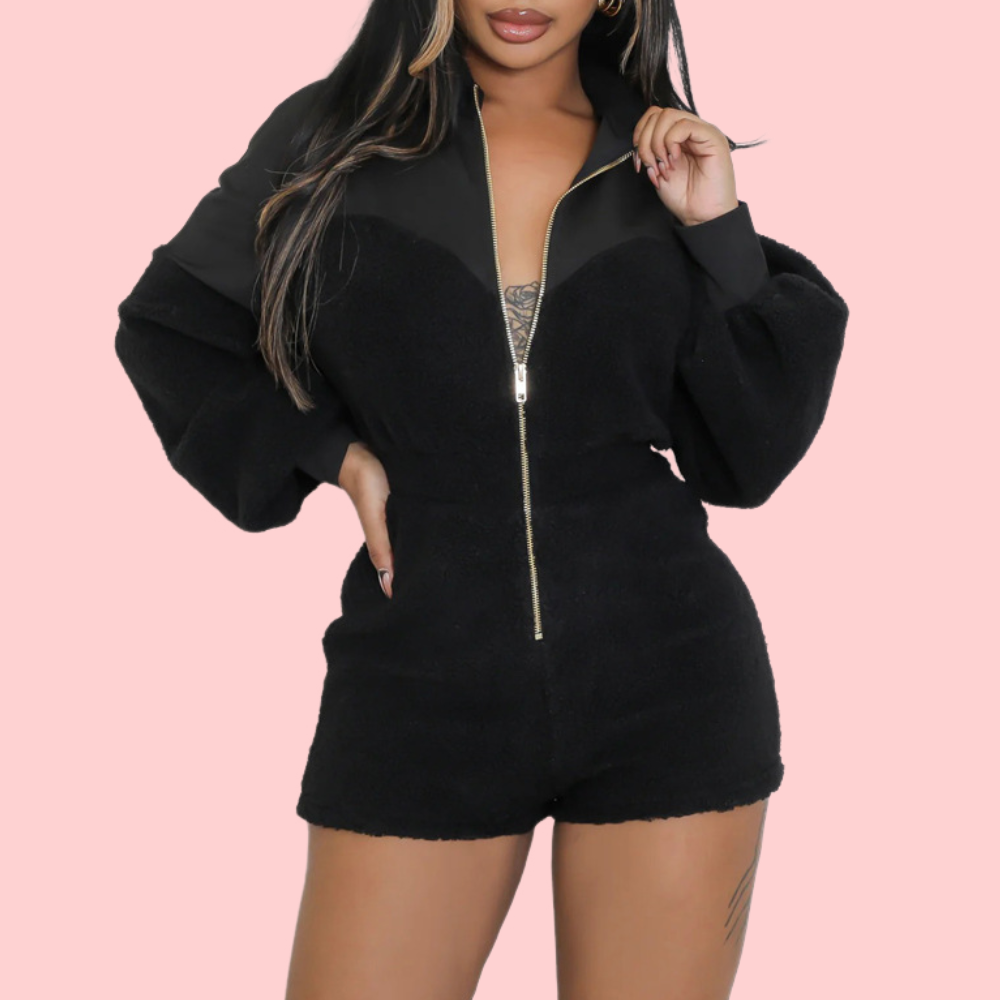 Zipper Fleece Romper