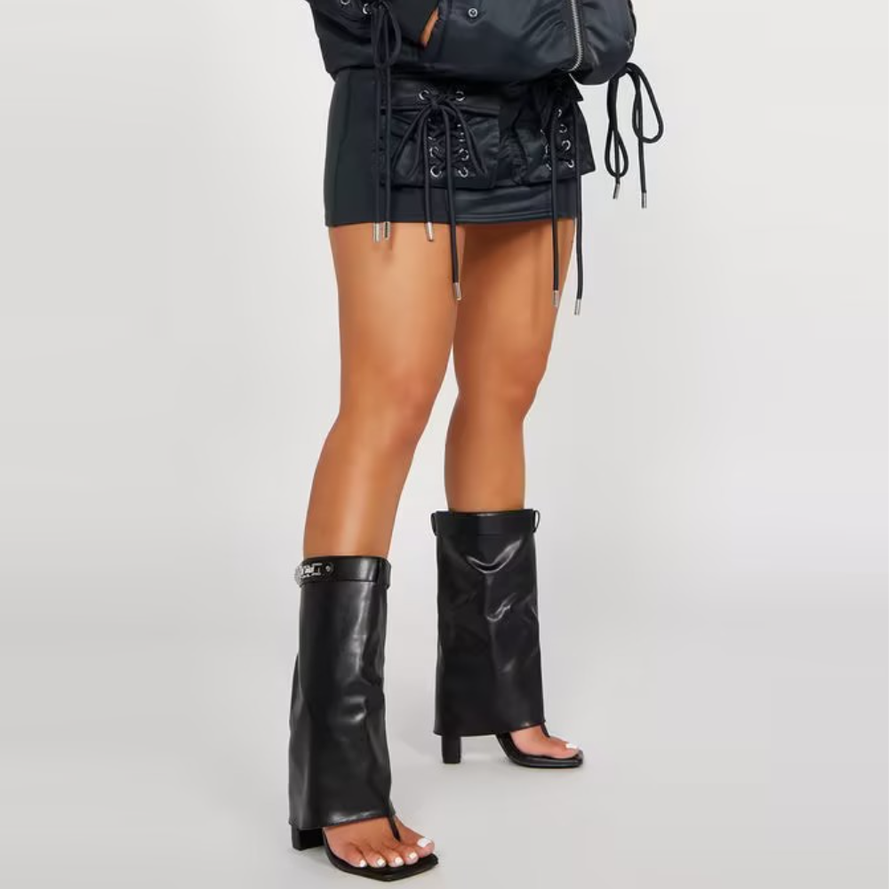 Open Toe Knee-High Boots