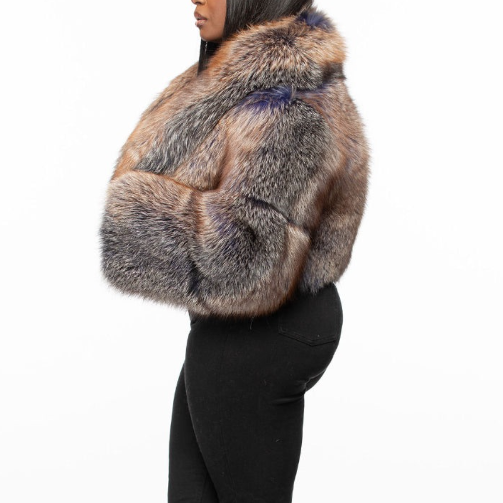 Cropped Fox Fur Jacket