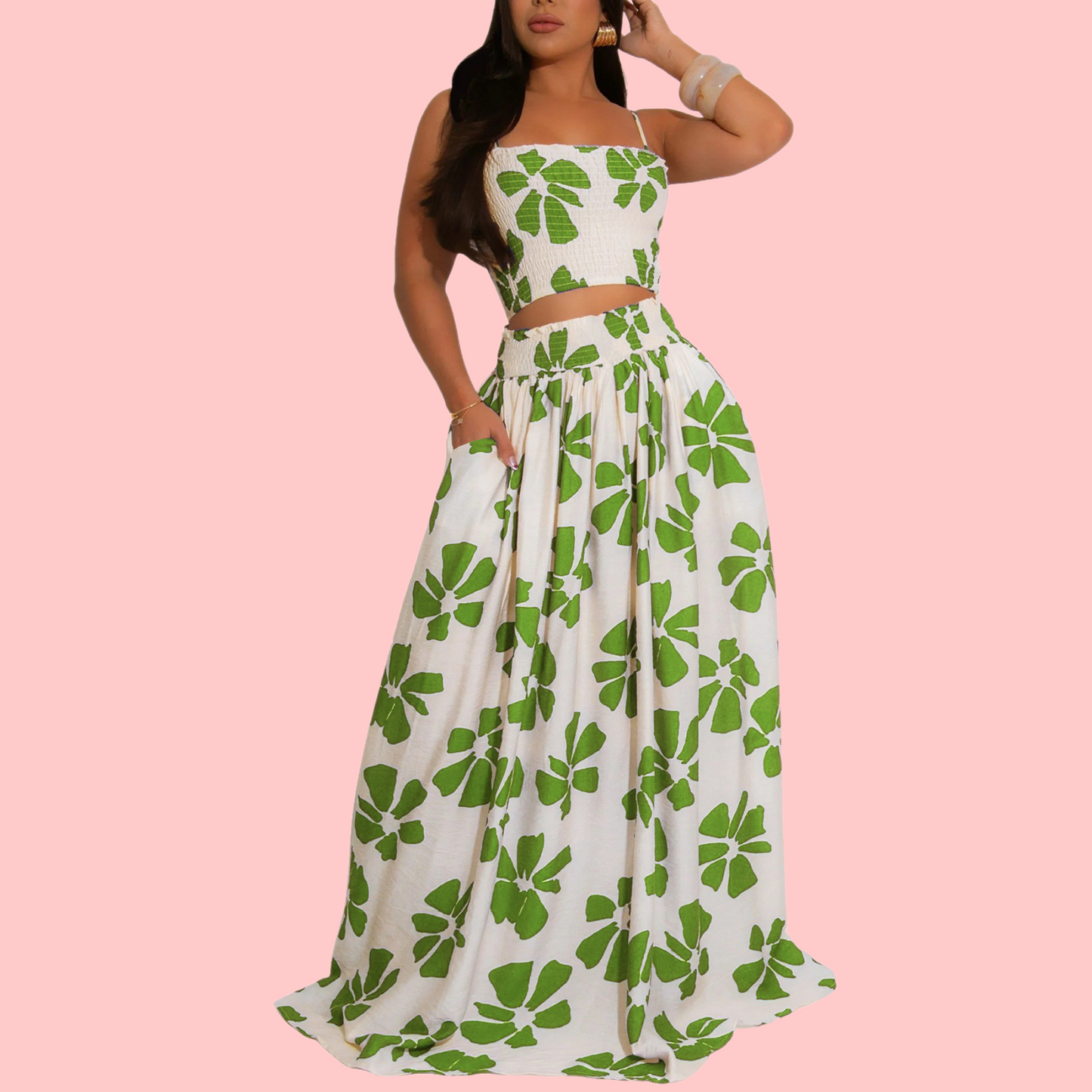Floral Print Camisole Top & Skirt Set