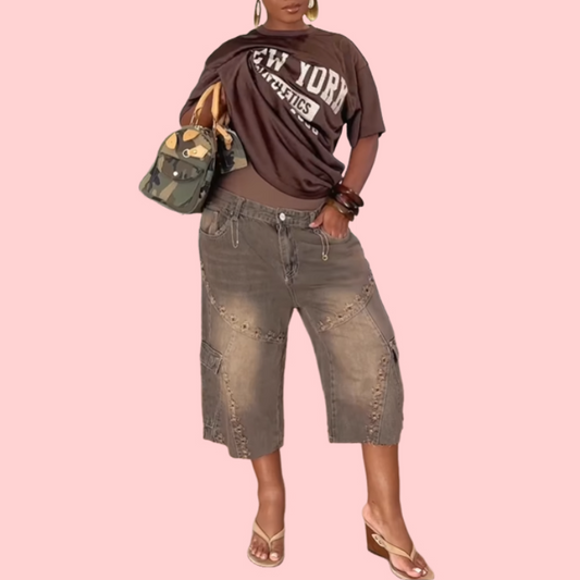 Brown Washed Pocket Chino Pants