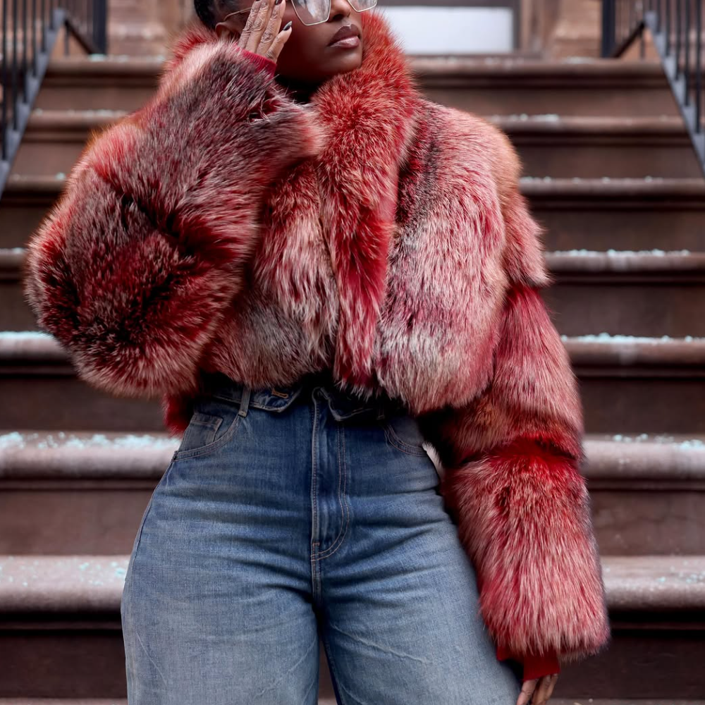 Red Short Fur Coat