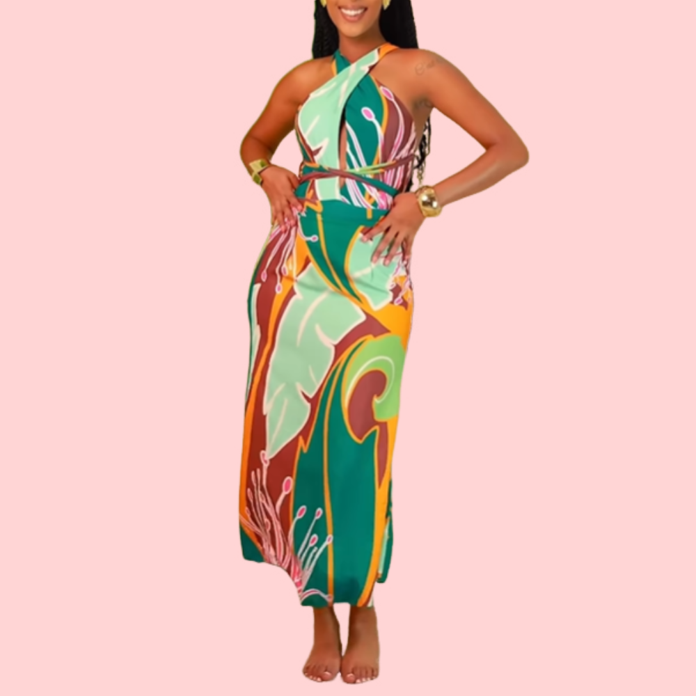 Floral One-Piece Swimsuit + Skirt Set