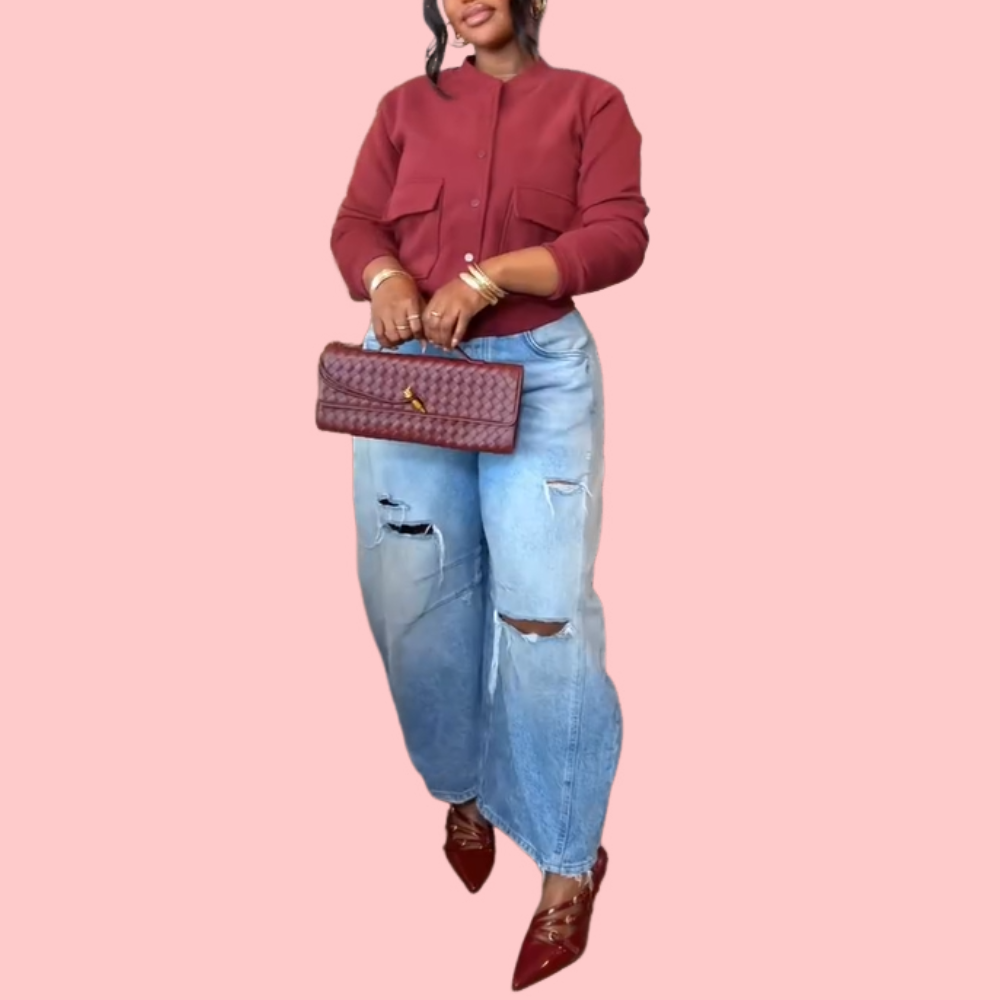 Solid-Color Pocket Jacket