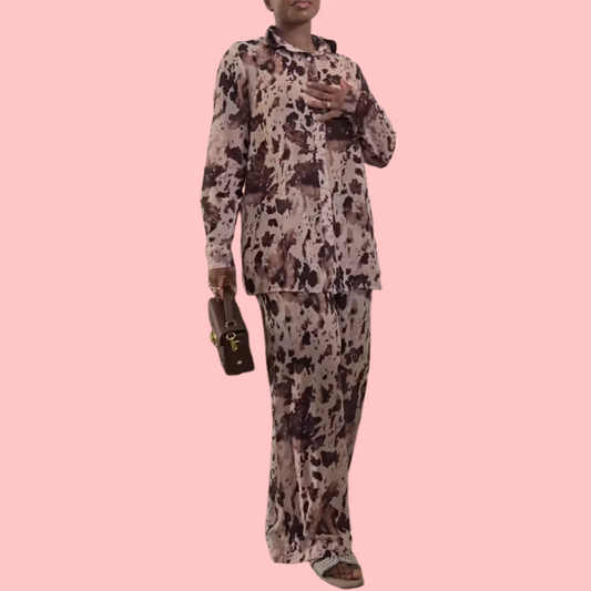 Spot Print Shirt & Pants Set