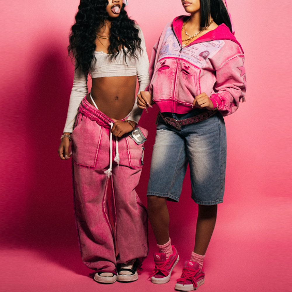Pink Graffiti Hoodie Two-Piece Set
