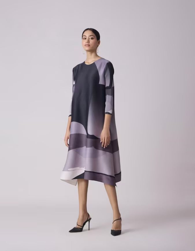 Multi-Color Stretch Midi Dress