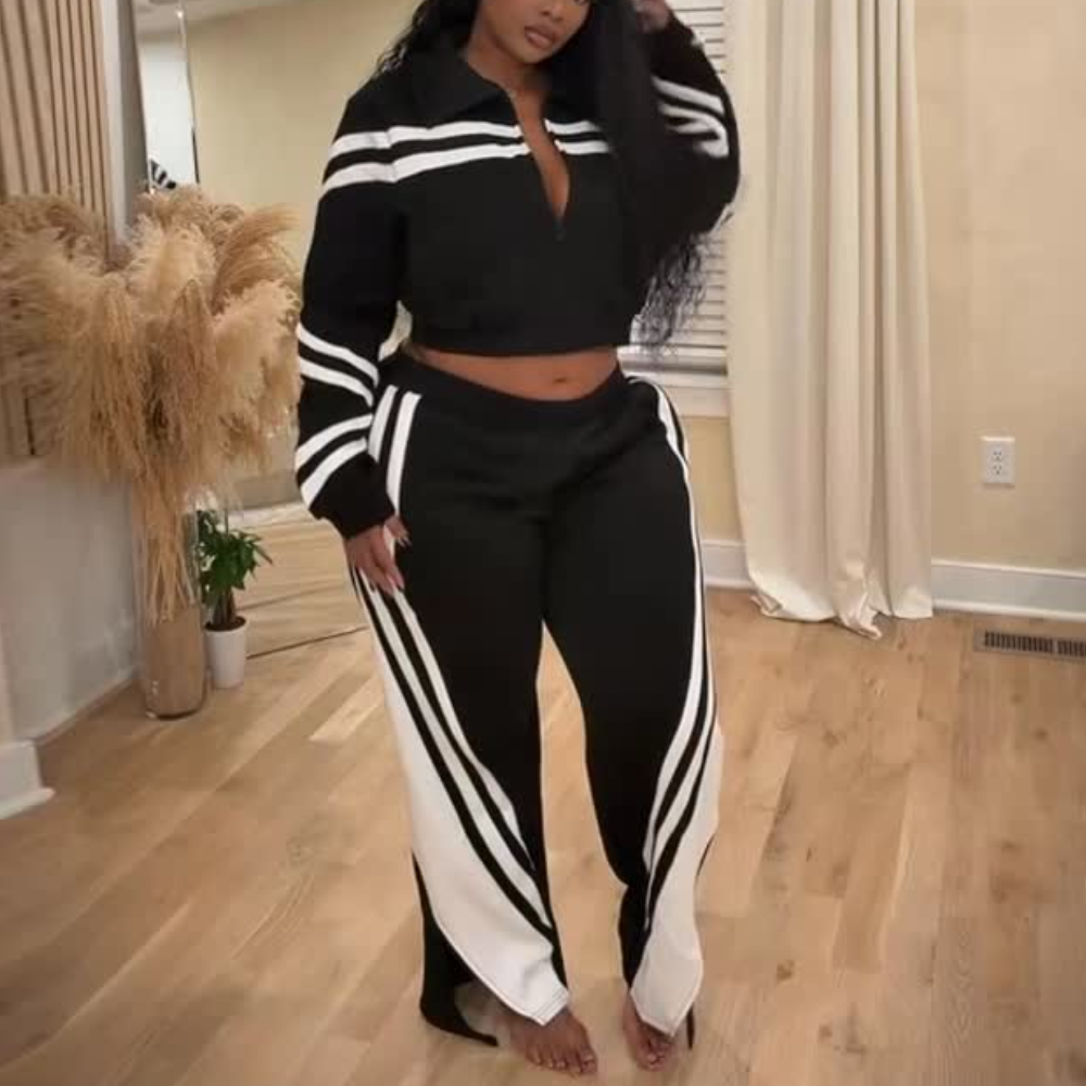 Striped Sports Two-Piece Set