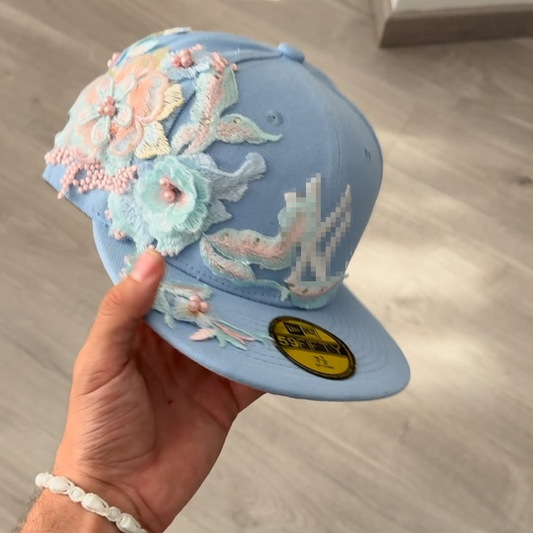 Blue Embroidered Duck Cap