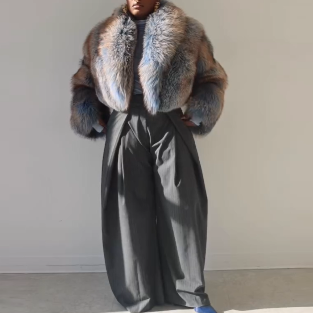 Gradient Fur Short Jacket