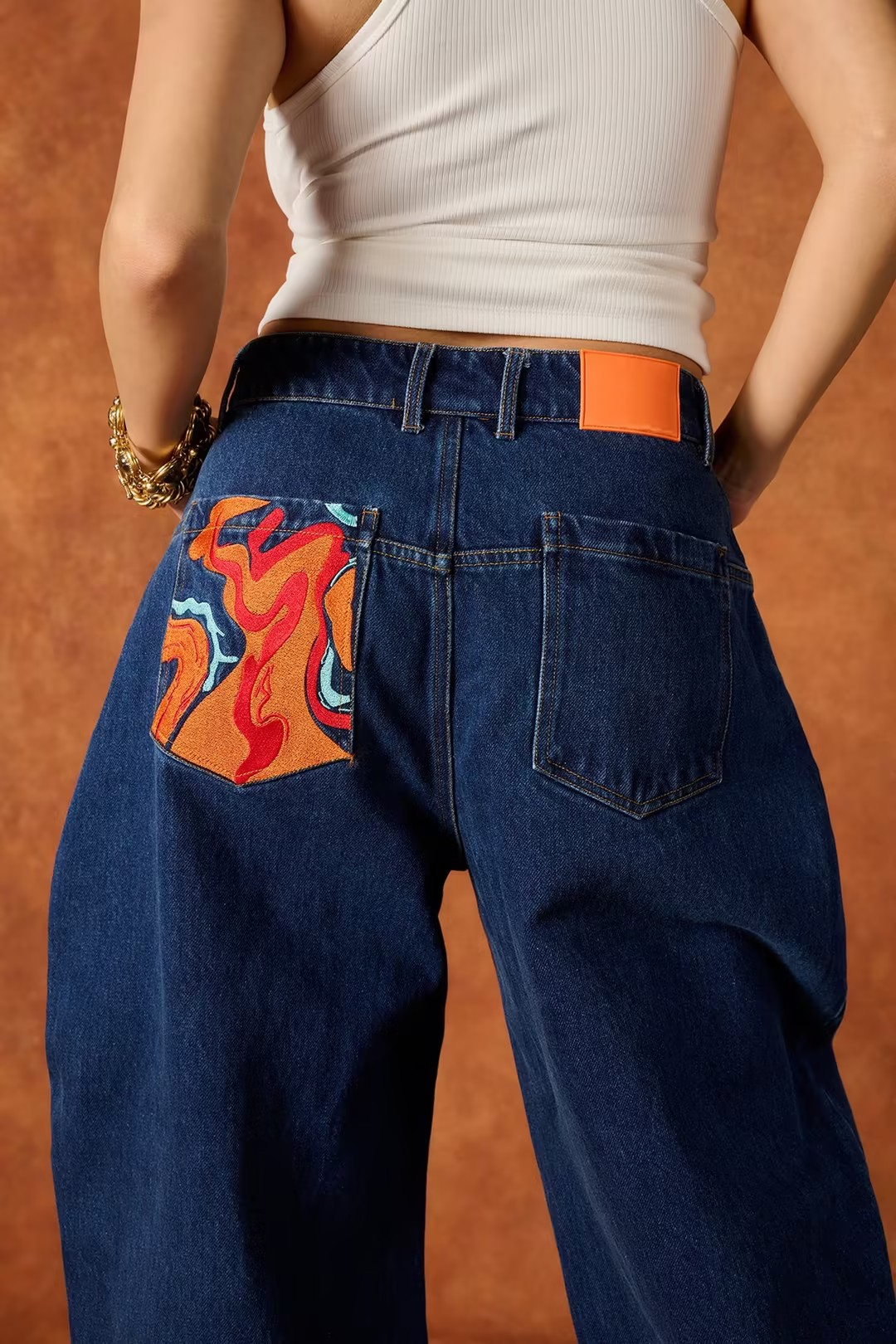 Printed Denim Jeans