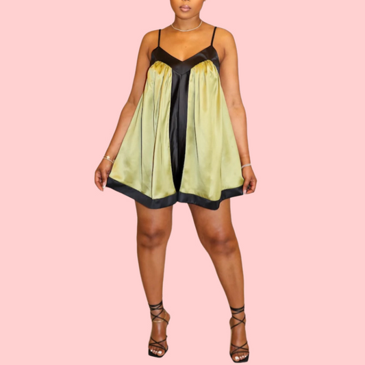 Camisole Colorblock Pocket Romper