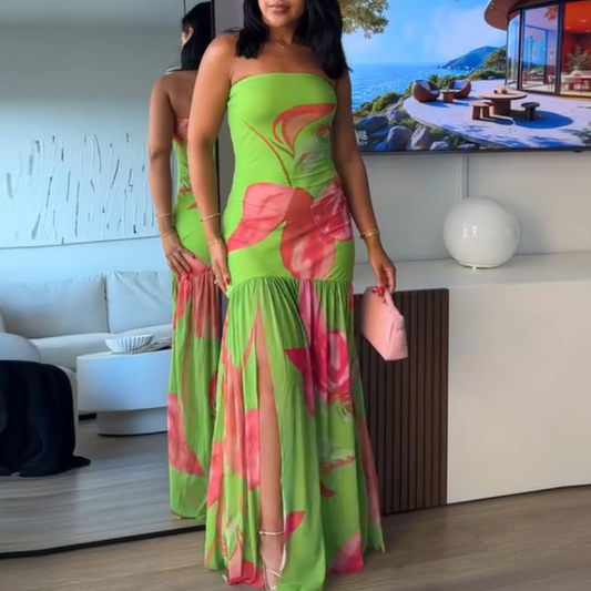Floral-Print Sheath Maxi Dress