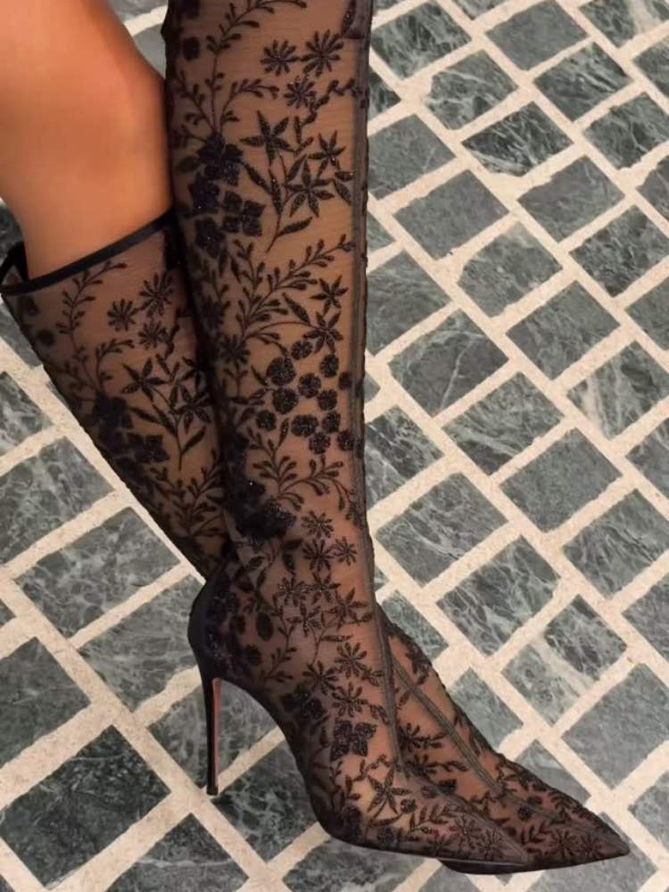 Floral Perspective High Heels