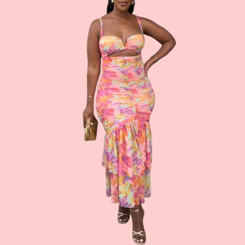 Floral Print Camisole Maxi Dress