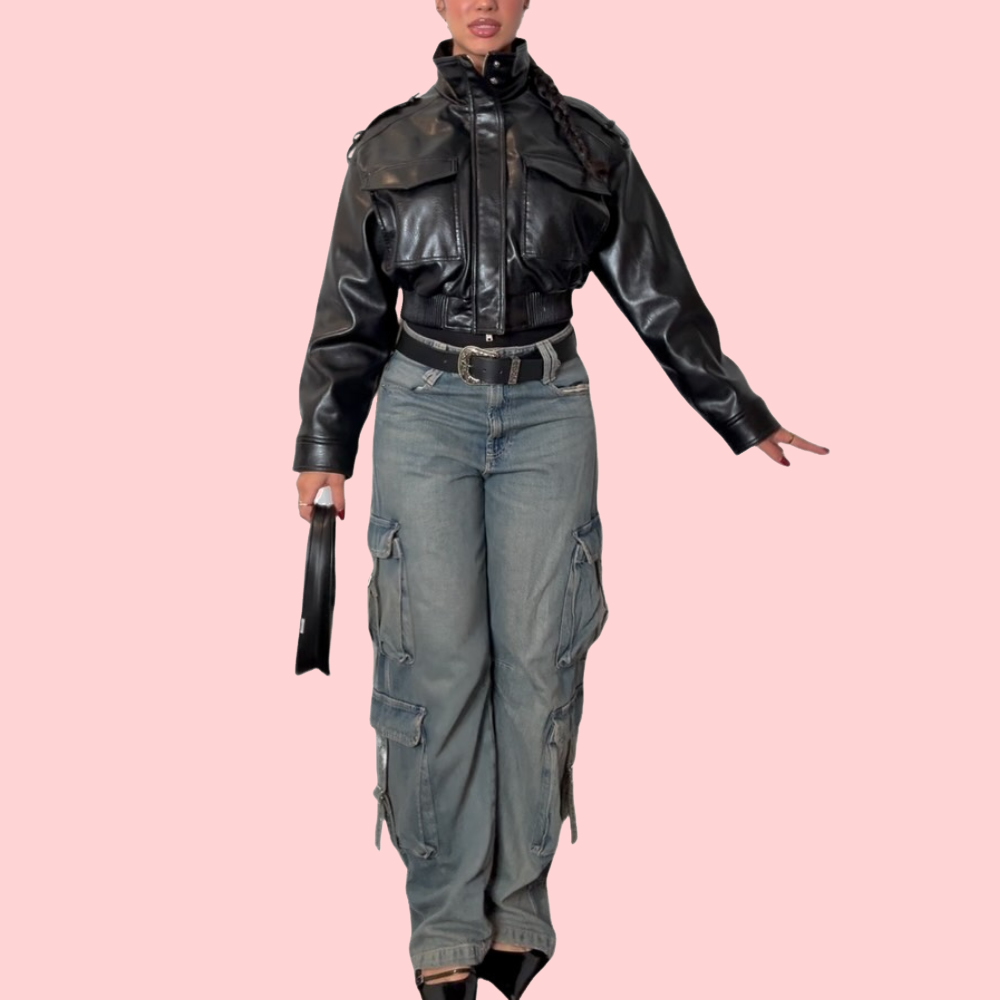 Multi-Pocket Wide-Leg Jeans
