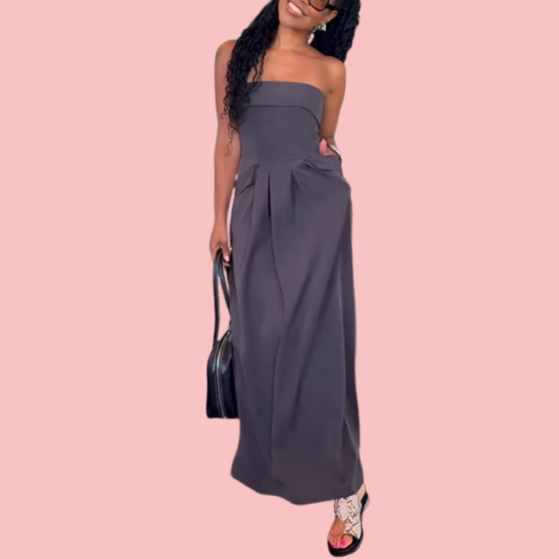 Plunge Pocket Wide Leg Jumpsuit