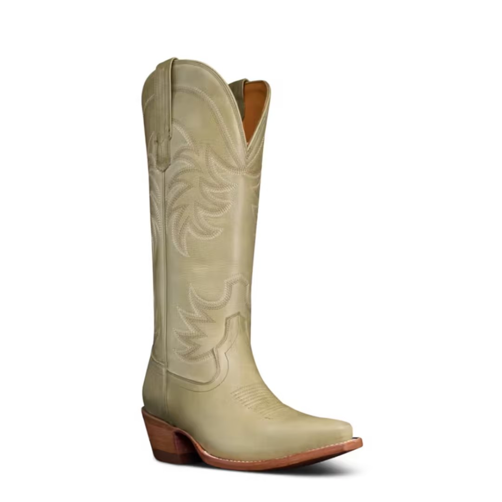 Women's Green Patterned Pointed-Toe Cowboy Boots