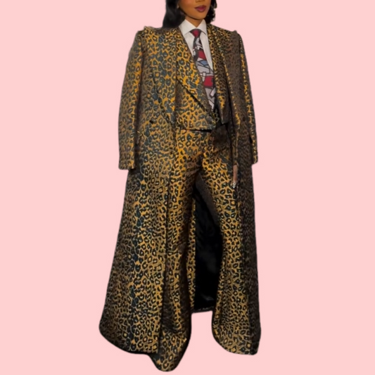 Leopard-Print Three-Piece Suit