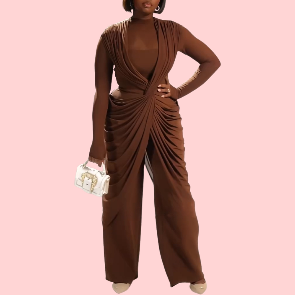 Brown Strappy Jumpsuit