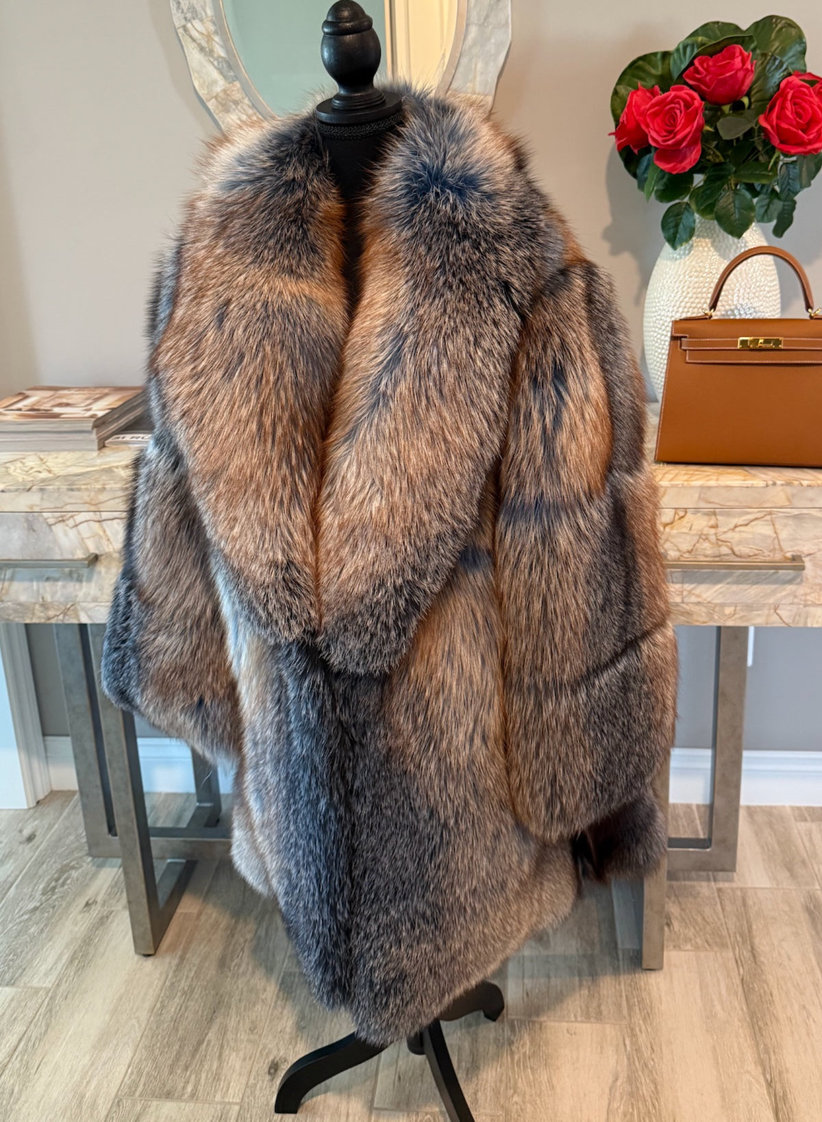 Faux Fur Mid-Length Coat