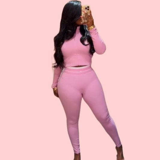 Pink Slim-Fit Two-Piece Set