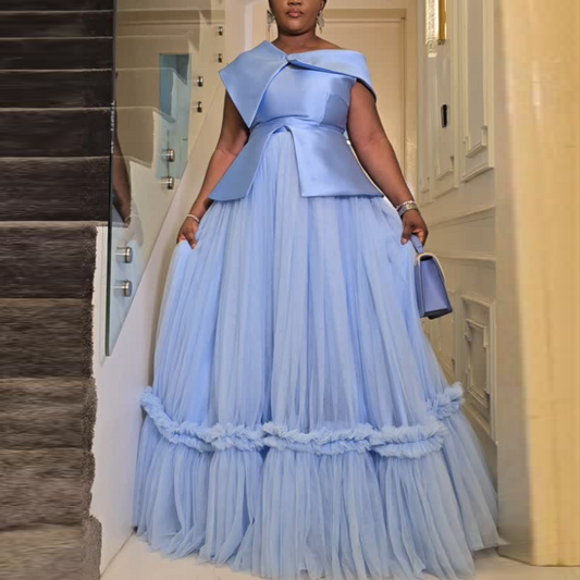 Elegant Tulle Puffy Maxi Dress