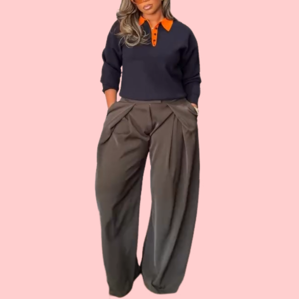 Pleated Wide-Leg Pants