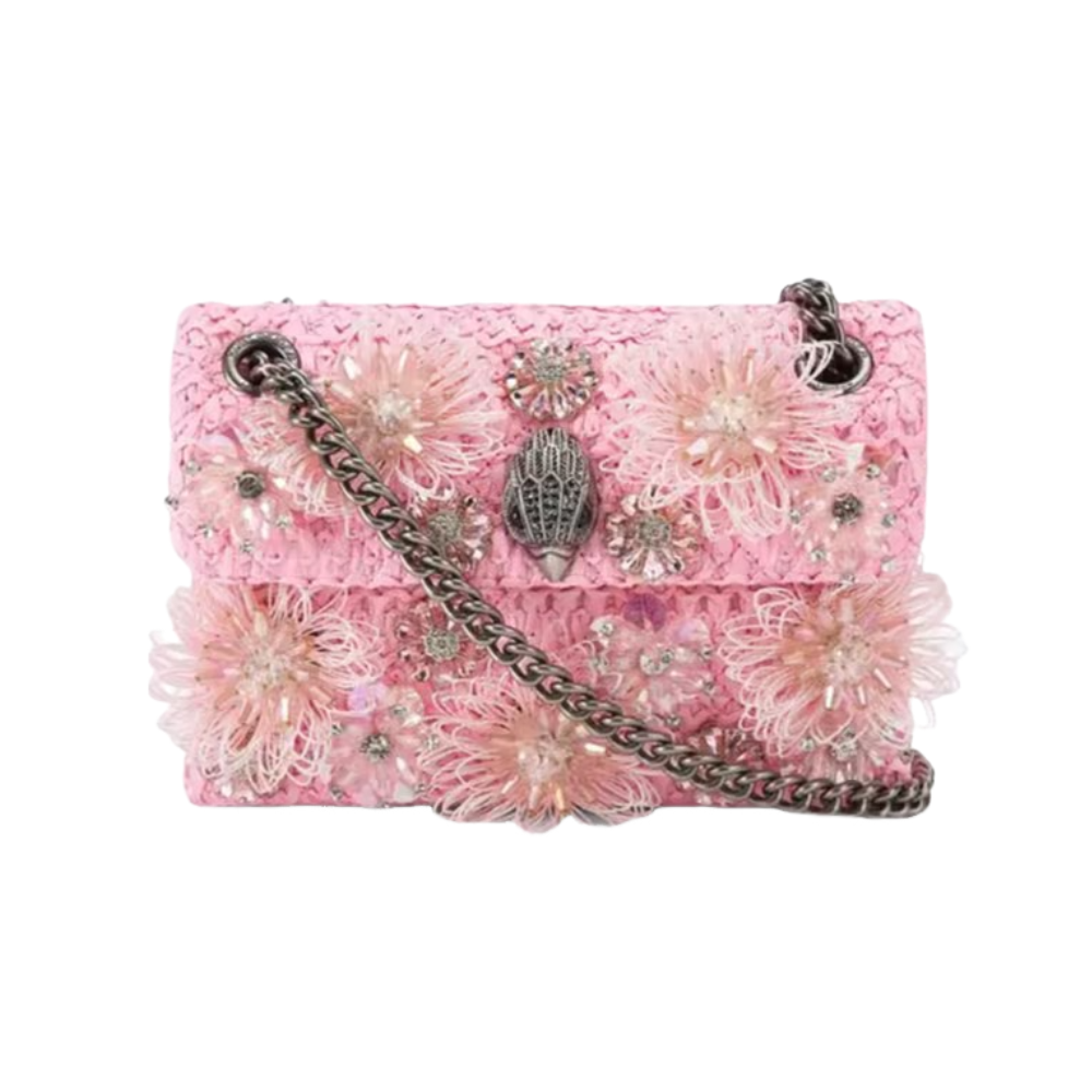 Pink 3D Floral Shoulder Bag