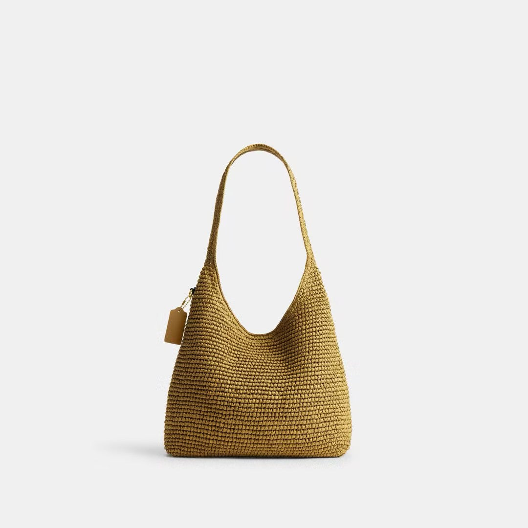 Versatile Straw Weave Shoulder Bag