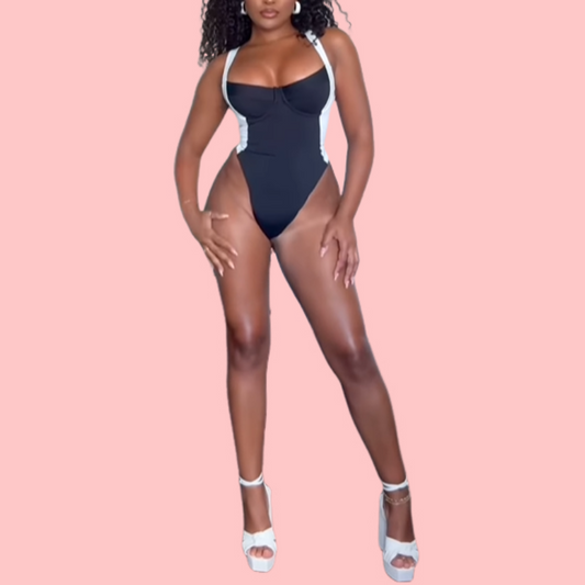 Colorblocked Strappy Swimsuit