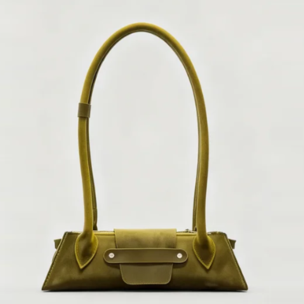 Green Suede Shoulder Bag