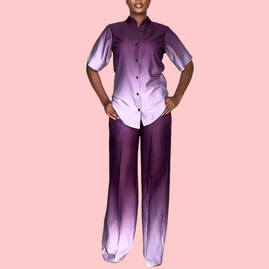 Purple Gradient Shirt & Pants Set