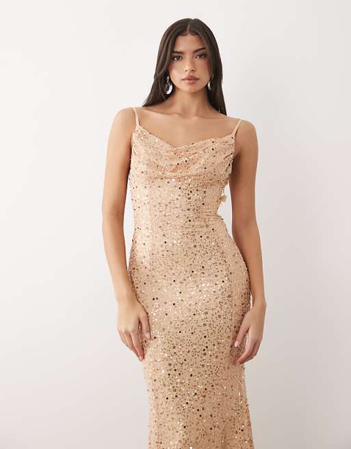 Oh Polly premium embellished open-back floral detailing maxi dress