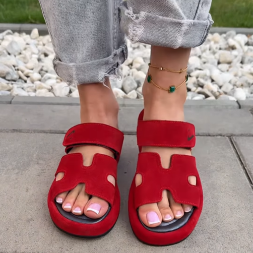 Red Velcro Sandals