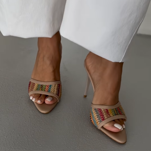 Colorful Woven High Heels