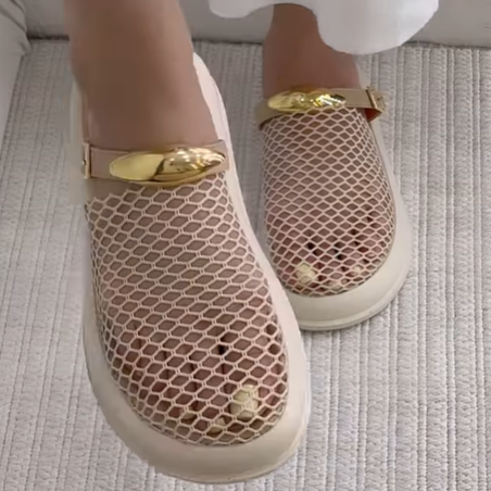 Solid Color Mesh Flip Flops