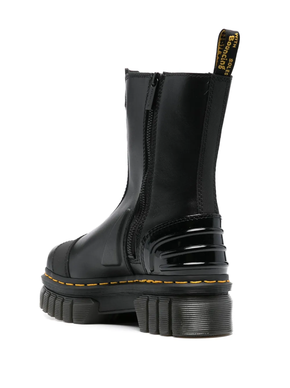 High-heeled Zipper Leather Boots